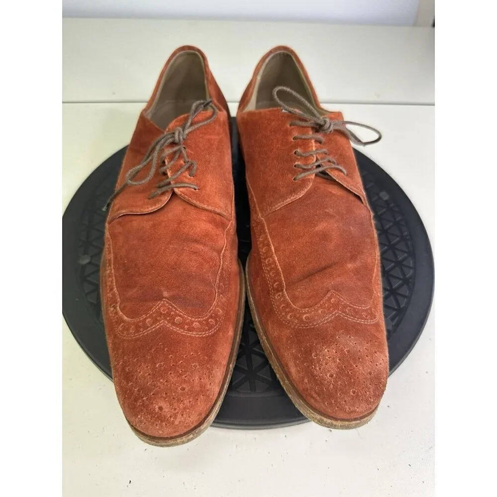 Hugo Boss Oxford Derby Wingtip Suede Shoe Size 7 Orange